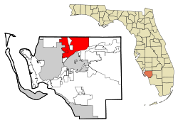 Lee County Florida Incorporated and Unincorporated areas North Fort Myers Highlighted.svg
