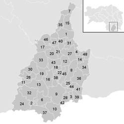 Lage der Gemeinde Bezirk Leibnitz   im Bezirk Leibnitz (anklickbare Karte)