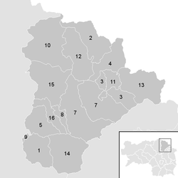 Lage der Gemeinde Bezirk Mürzzuschlag   im Bezirk Mürzzuschlag (anklickbare Karte)
