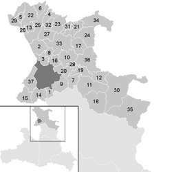 Lage der Gemeinde Bezirk Salzburg-Umgebung   im Bezirk St. Johann im Pongau (anklickbare Karte)