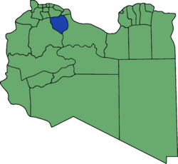 Die Lage von Bani Walid (Munizip) in Libyen