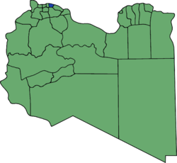 Die Lage von Tadschura' wa-n-Nawahi al-Arbaʿ in Libyen