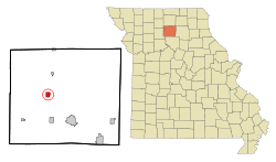 Linn County Missouri Incorporated and Unincorporated areas Linneus Highlighted.svg