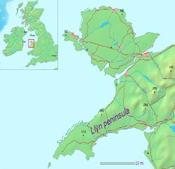 Die Lleyn-Halbinsel unterhalb von Anglesey