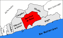 Localización de Sant Pere de Ribes en Garraf.svg