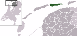 Lage der Gemeinde Ameland in den Niederlanden