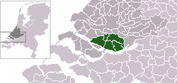Lage des Hoeksche Waard innerhalb der Niederlanden