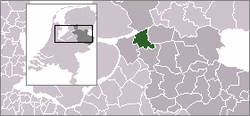 Lage der Gemeinde Zwartewaterland in den Niederlanden