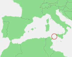 Karte von Straße von Sizilien