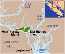Lage von East Thurlow Island