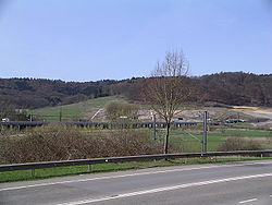 Lorentzweiler, Querung des Tals der Alzette u. Tunneleinfahrt