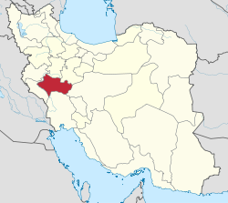 Lage der Provinz Lorestan im Iran