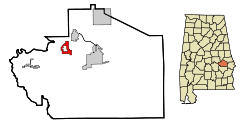 Macon County Alabama Incorporated and Unincorporated areas Franklin Highlighted.svg