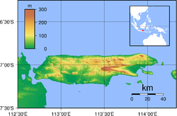 Topographische Karte von Madura