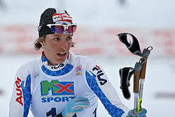 Magda Genuin (Startnummer 4) bei der Tour de Ski 2007/08 in Prag
