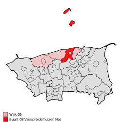 Engelsmanplaat als Teil der Gemeinde Dongeradeel, Ortsteil Nes (südlich der Insel Rif)