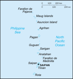Karte der Marianen (ohne Guam)