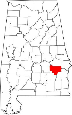 Karte von Bullock County innerhalb von Alabama