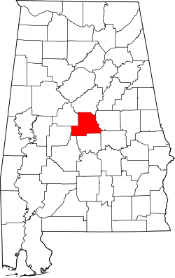 Karte von Chilton County innerhalb von Alabama