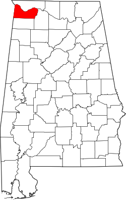 Karte von Colbert County innerhalb von Alabama