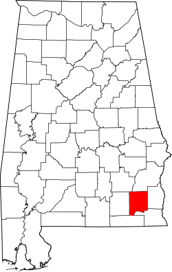 Karte von Dale County innerhalb von Alabama