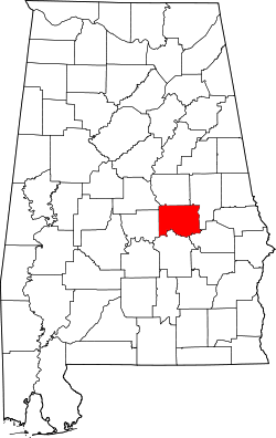 Karte von Elmore County innerhalb von Alabama