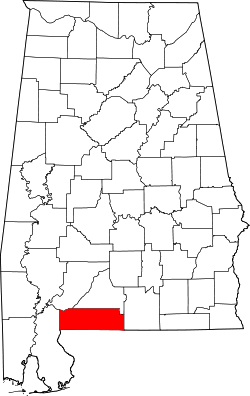 Karte von Escambia County innerhalb von Alabama