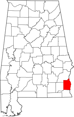 Karte von Henry County innerhalb von Alabama