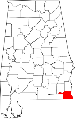 Karte von Houston County innerhalb von Alabama