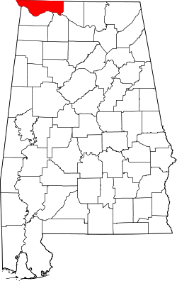 Karte von Lauderdale County innerhalb von Alabama