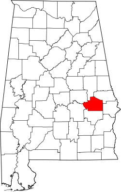 Karte von Macon County innerhalb von Alabama