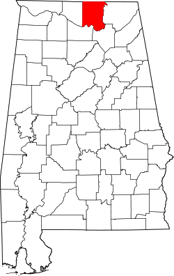 Karte von Madison County innerhalb von Alabama