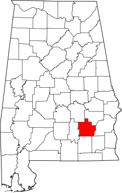 Karte von Pike County innerhalb von Alabama