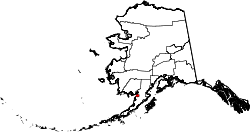 Karte von Bristol Bay Borough innerhalb von Alaska