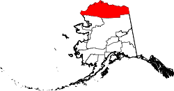 Karte von North Slope Borough innerhalb von Alaska