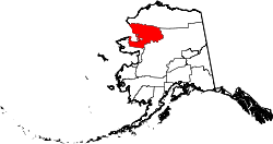 Karte von Northwest Arctic Borough innerhalb von Alaska