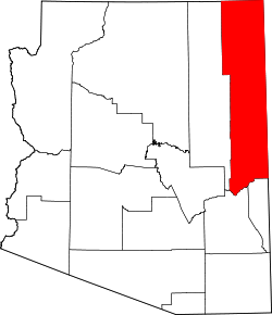 Karte von Apache County innerhalb von Arizona