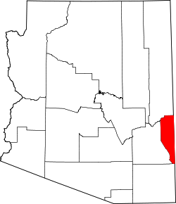 Karte von Greenlee County innerhalb von Arizona