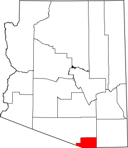 Karte von Santa Cruz County innerhalb von Arizona