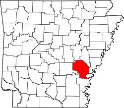 Karte von Arkansas County innerhalb von Arkansas