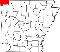 Karte von Benton County innerhalb von Arkansas