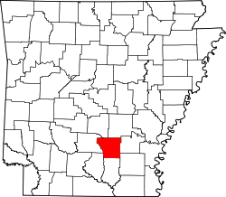 Karte von Cleveland County innerhalb von Arkansas