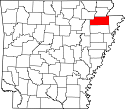 Karte von Craighead County innerhalb von Arkansas