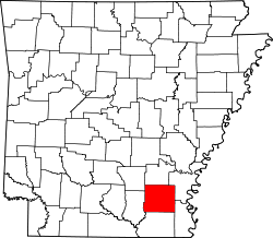 Karte von Drew County innerhalb von Arkansas