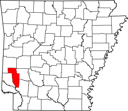 Karte von Howard County innerhalb von Arkansas