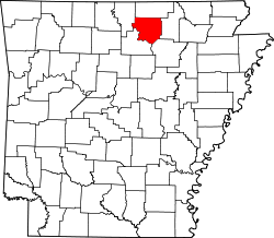 Karte von Izard County innerhalb von Arkansas