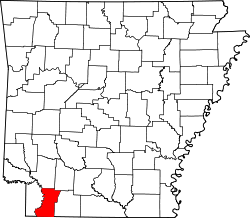 Karte von Lafayette County innerhalb von Arkansas
