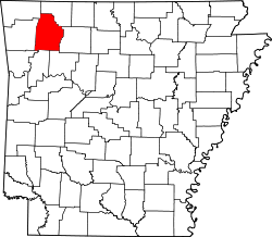 Karte von Madison County innerhalb von Arkansas