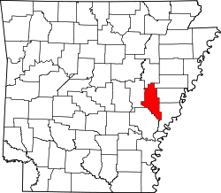 Karte von Monroe County innerhalb von Arkansas