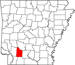 Karte von Nevada County innerhalb von Arkansas